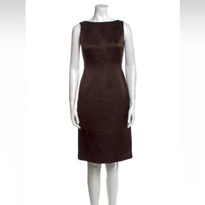 Chocolate Brown Oscar de la Renta Sheath Dress